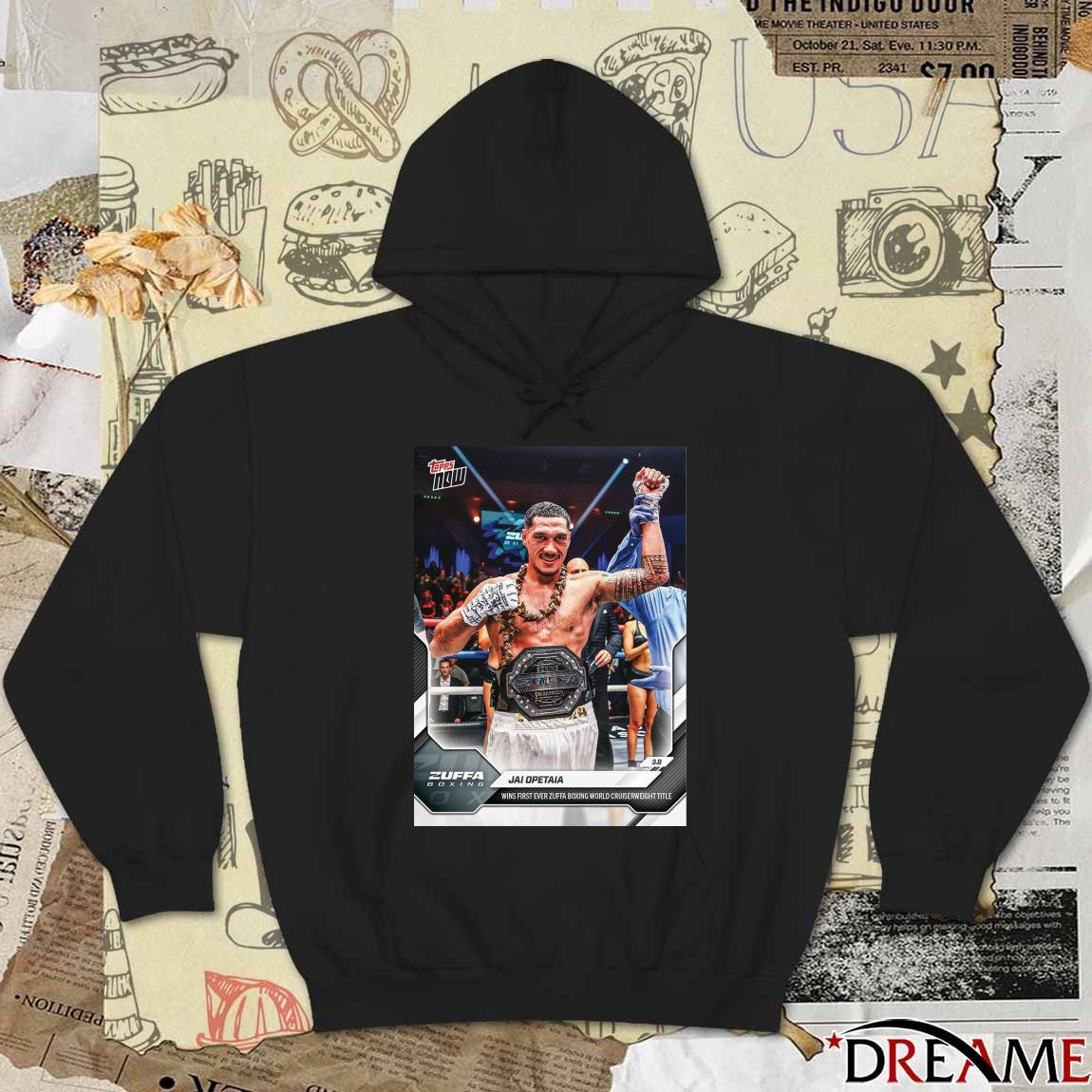 Topps Now Zuffa Boxing Jai Opetaia Wins First Ever Zuffa Boxing World Cruiserweight Title Poster t-shirt