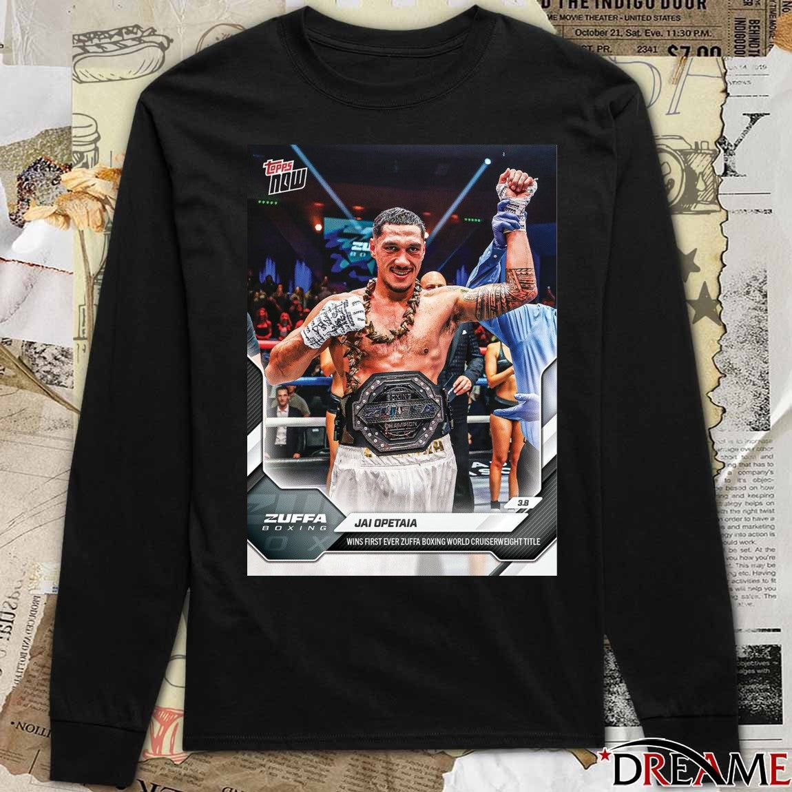 Topps Now Zuffa Boxing Jai Opetaia Wins First Ever Zuffa Boxing World Cruiserweight Title Poster t-shirt