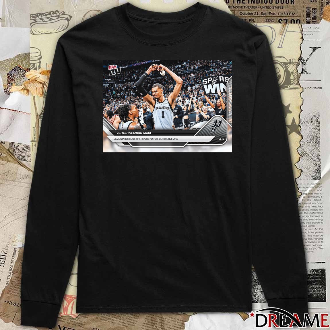 Topps Victor Wembanyama Game Winner Seals First Spurs Playoff Berth Since 2019 t-shirt