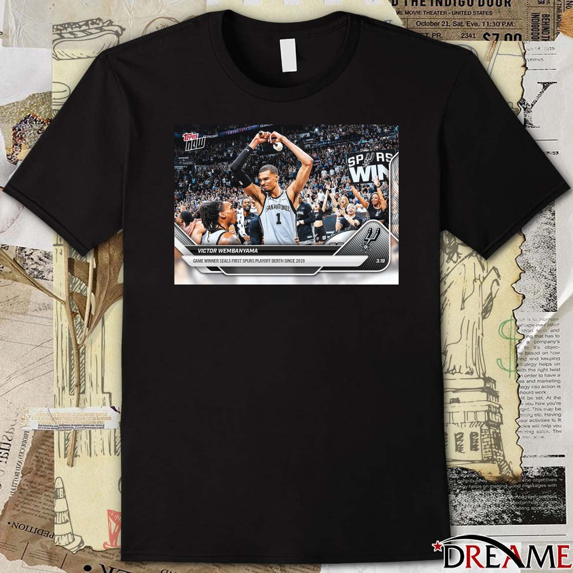 Topps Victor Wembanyama Game Winner Seals First Spurs Playoff Berth Since 2019 t-shirt