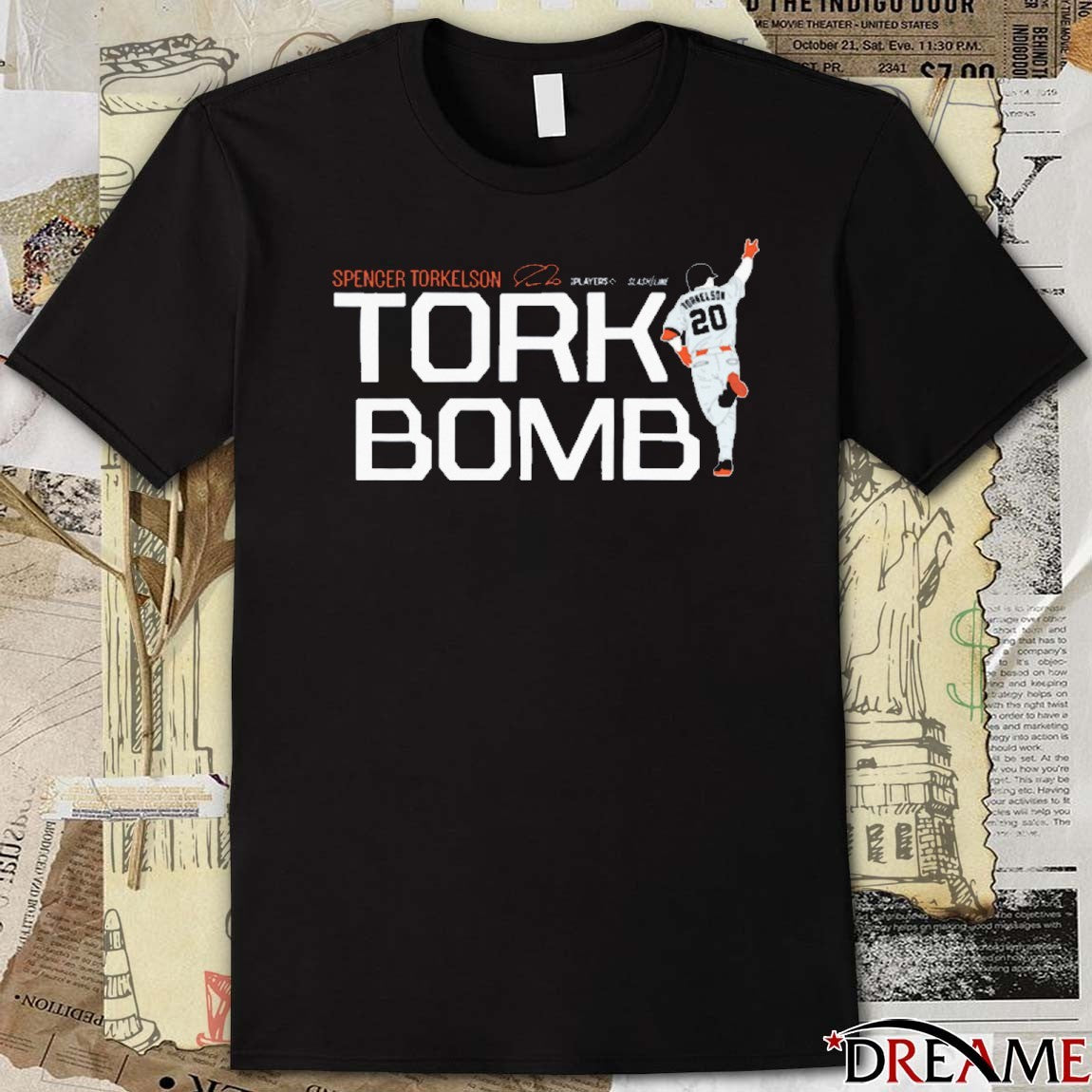 Tork-Bomb Spencer Torkelson Detroit Tigers MLB Slash Line Signature t-shirt
