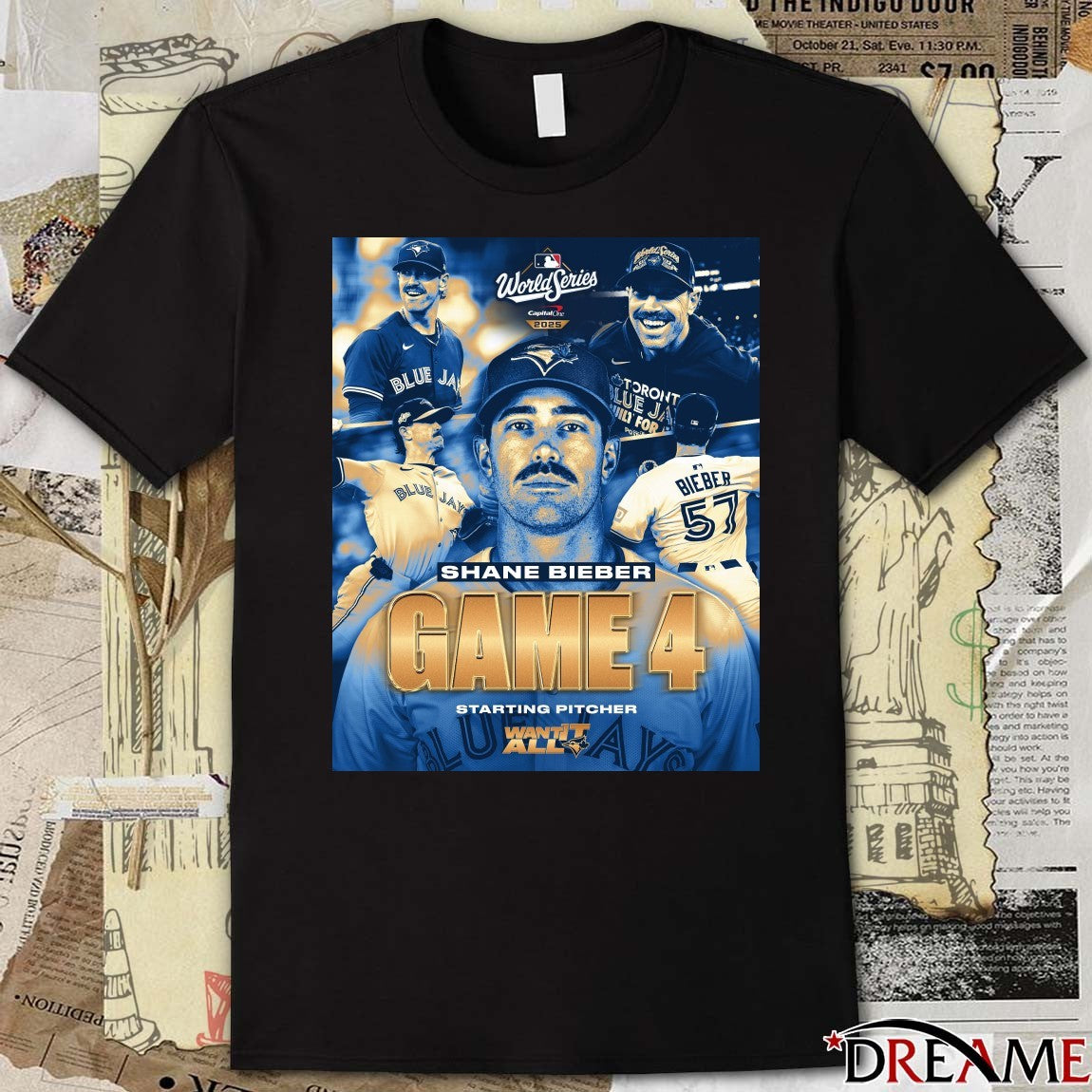 Toronto Blue Jays MLB Shane Bieber Game 4 Starting Pitcher Want It All Poster t-shirt