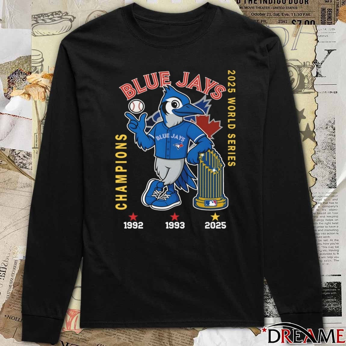 Toronto Blue Jays MLB World Series Champions 1992-1993-2025 Mascot t-shirt