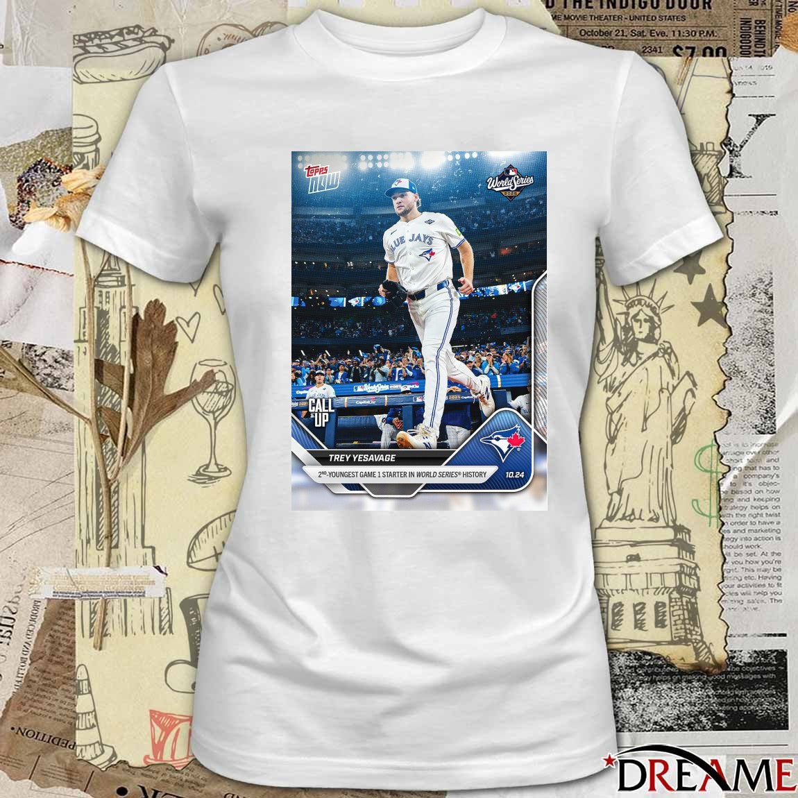 Trey Yesavage Toronto Blue Jays 2025 MLB Topps 2nd Youngest Game 1 Starter In World Series History t-shirt