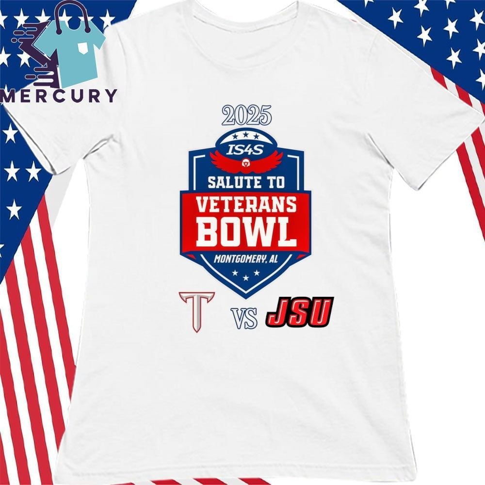Troy Trojans Vs Jacksonville State Gamecocks 2025 Salute to Veterans Bowl Shirt