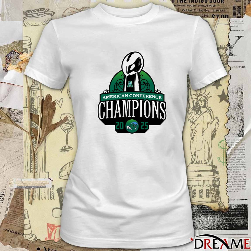 Tulane Green Wave 2025 American Conference Champions New Logo t-shirt