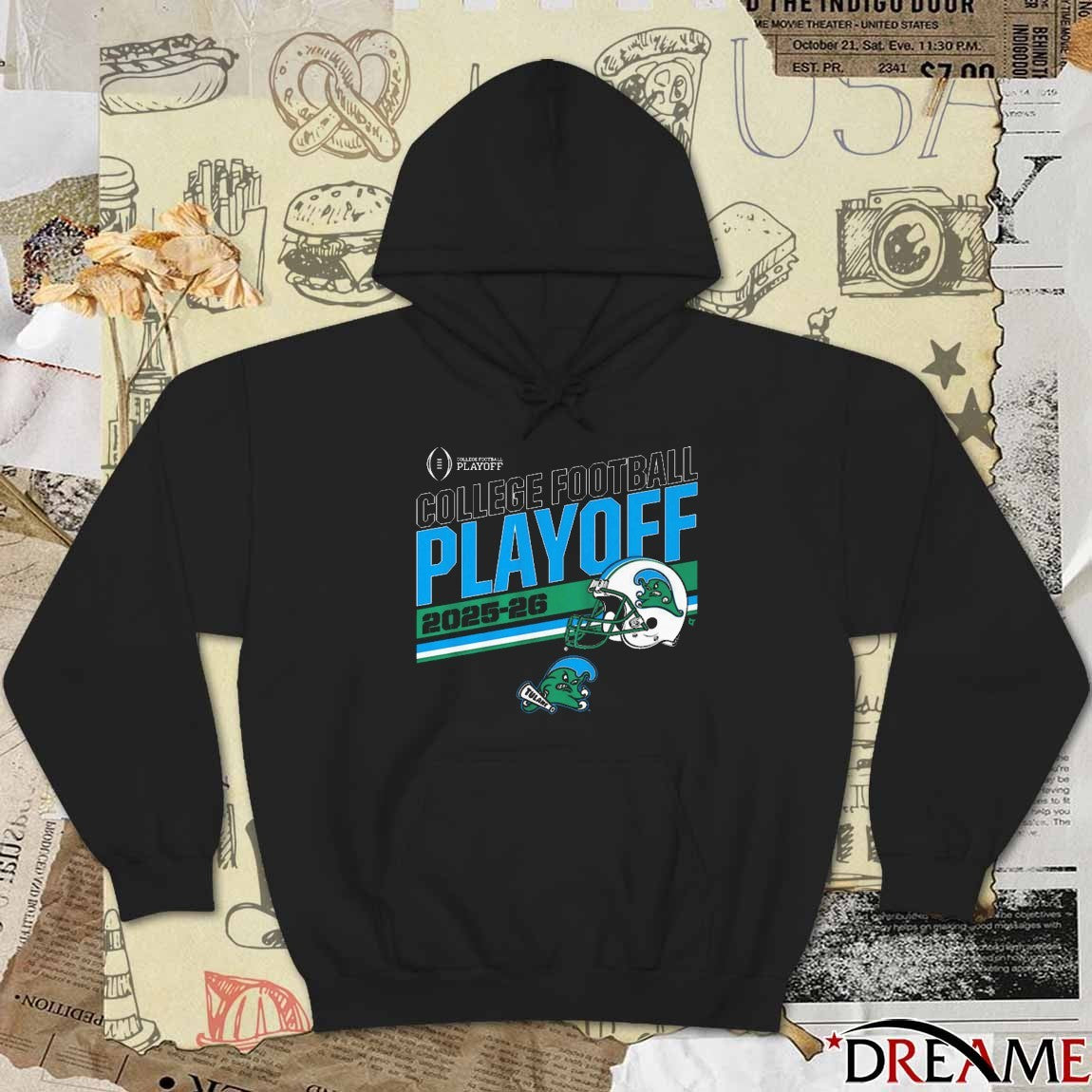Tulane Green Wave Football 2025 – 26 College Football Playoff Stripe t-shirt