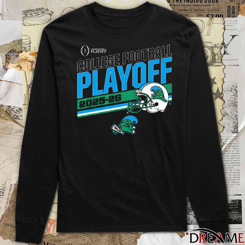 Tulane Green Wave Football 2025 – 26 College Football Playoff Stripe t-shirt