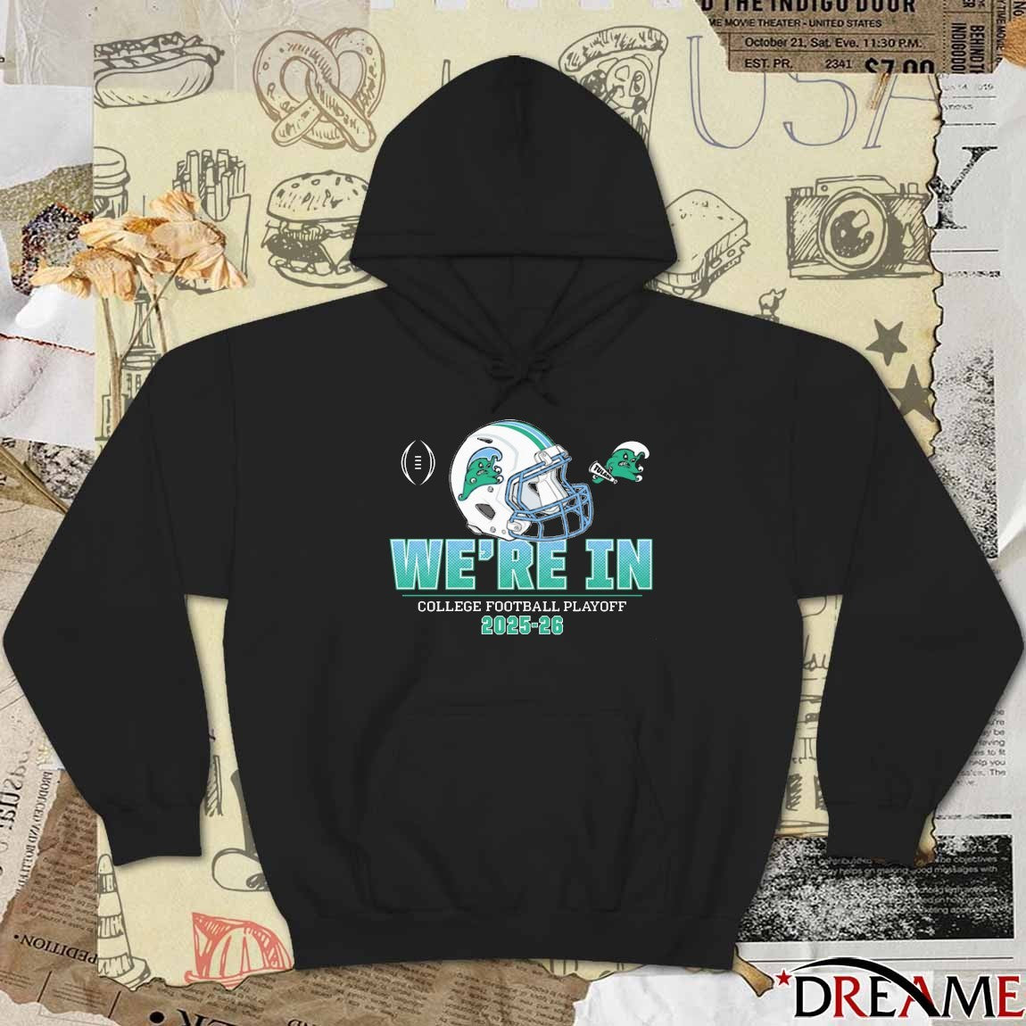 Tulane Green Wave Football 2025-26 College Football Playoff We’re In Helmet t-shirt