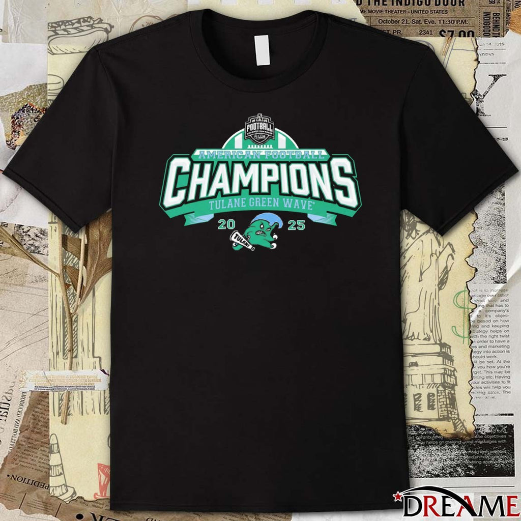 Tulane Green Wave Football AAC American Football Champions 2025 NIL t-shirt