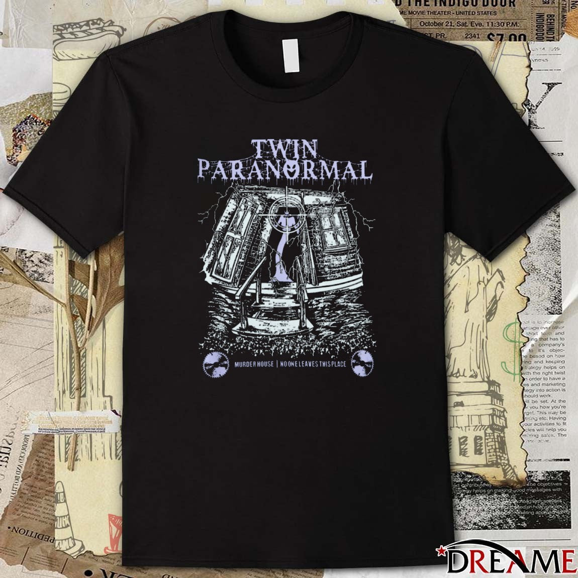 Twin Paranormal Murder House No One Leaves This Place Nightmare Month t-shirt