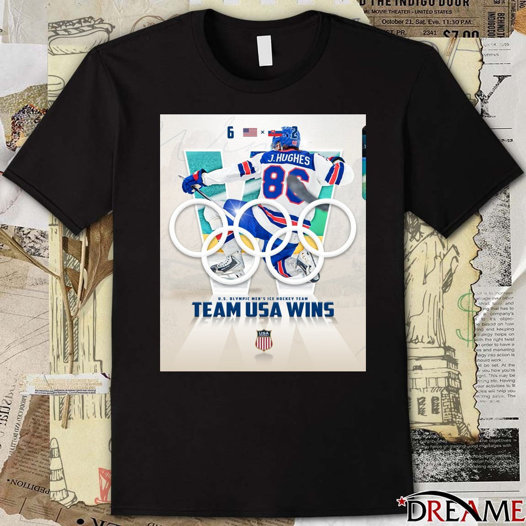 U.S. Olympic Men’s Ice Hockey Team Team USA Wins Slovakia 6-2 2026 Winter Olympics t-shirt
