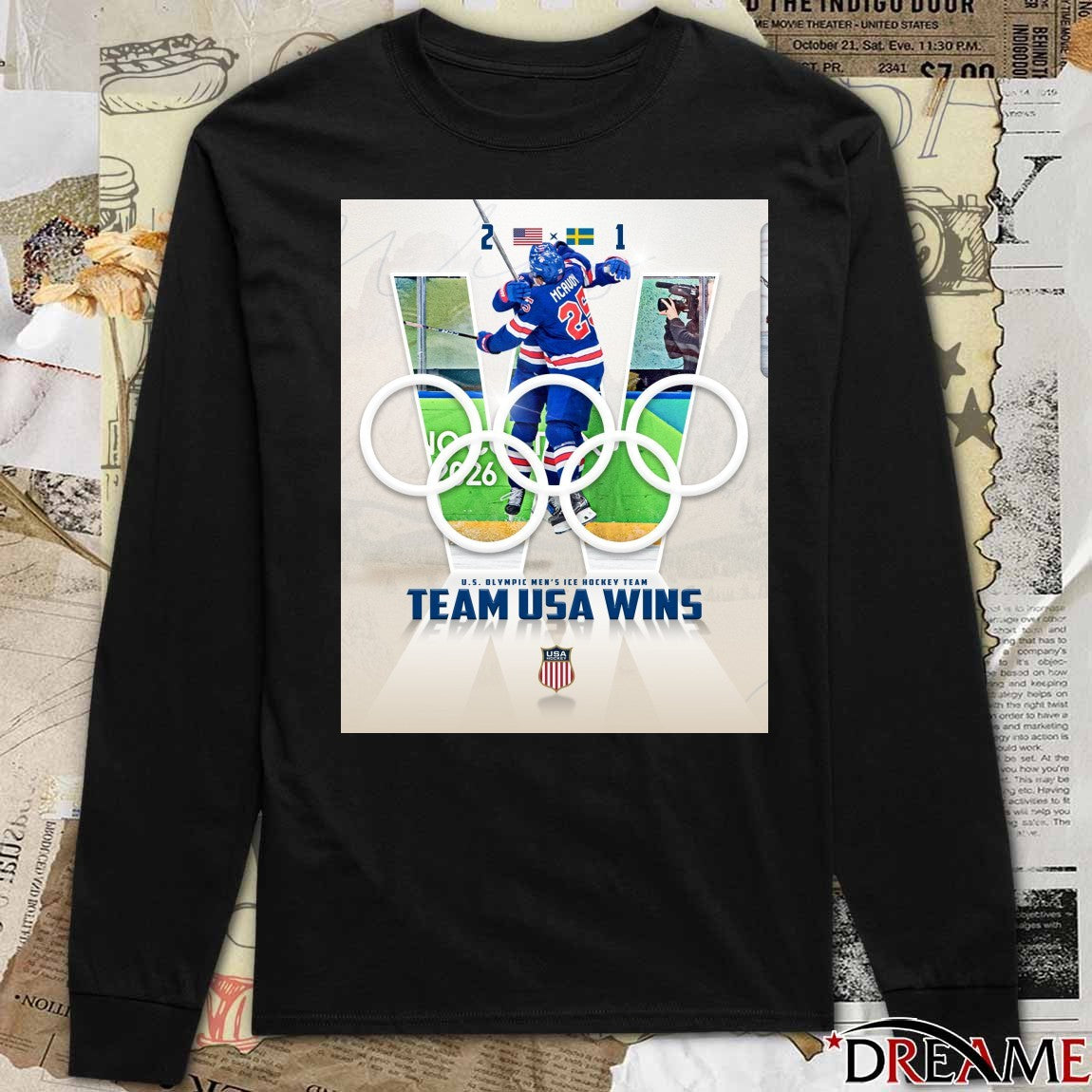 U.S. Olympic Men’s Ice Hockey Team Team Usa Wins Sweden 2-1 t-shirt
