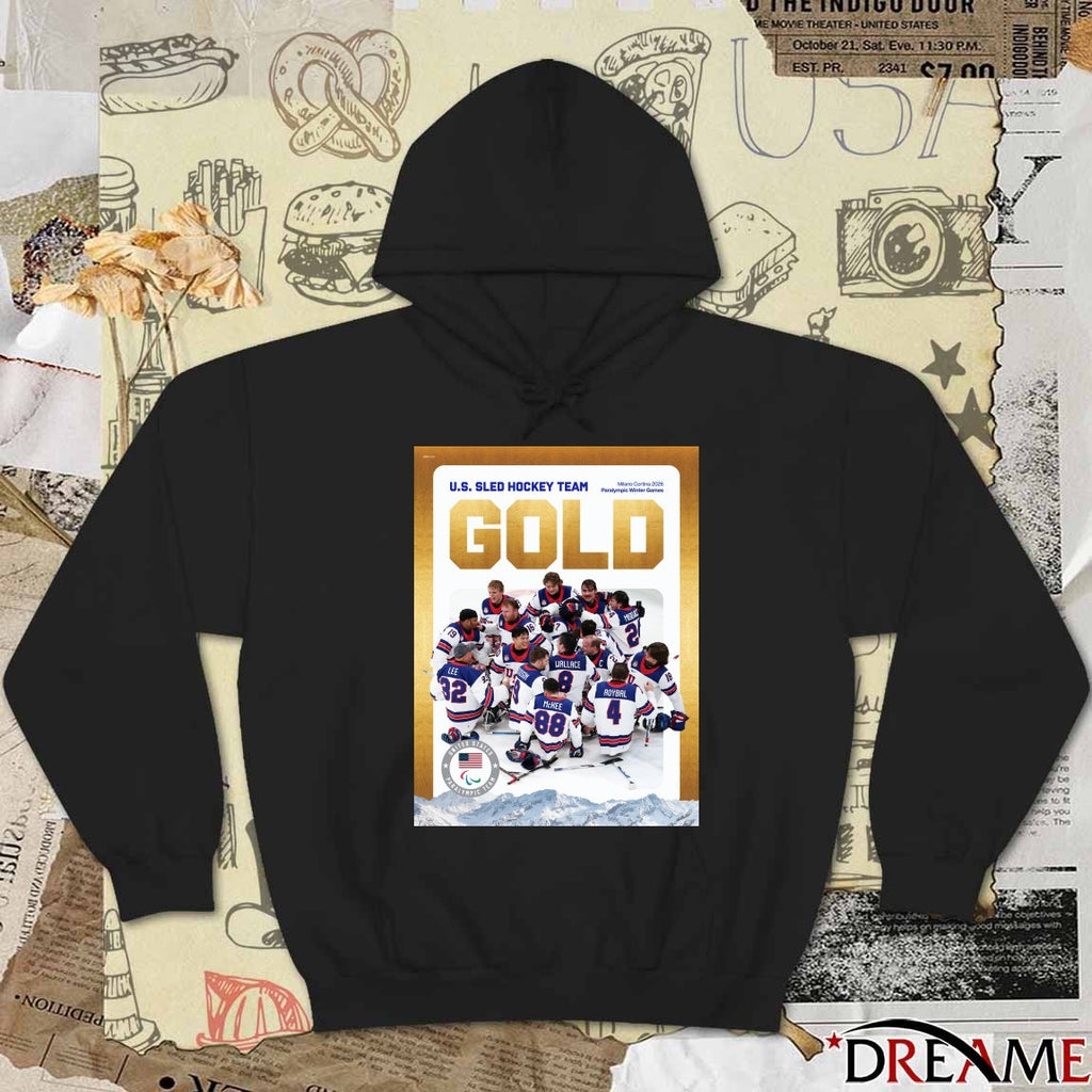 U.S. Sled Hockey Team Milano Cortina 2026 Paralympic Winter Games Gold Medal t-shirt