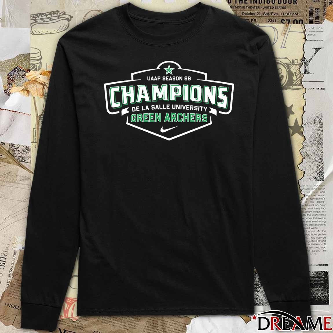 UAAP Season 88 Champions De La Salle University Green Archers Logo t-shirt