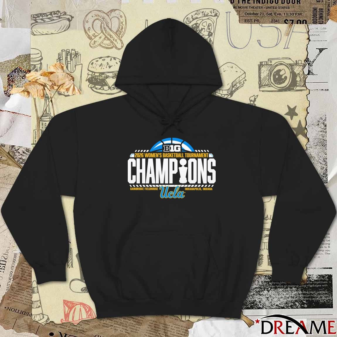 UCLA Bruins 2026 Big Ten Women’s Basketball Tournament Champions Gainbridge Fieldhouse Locker Room t-shirt