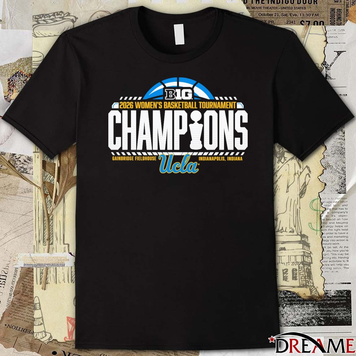UCLA Bruins 2026 Big Ten Women’s Basketball Tournament Champions Gainbridge Fieldhouse Locker Room t-shirt