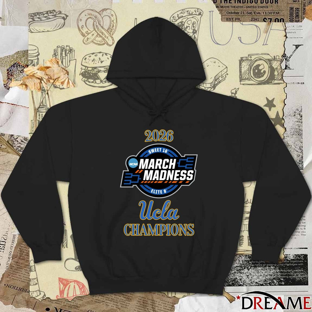 UCLA Bruins 2026 NCAA Women’s March Madness Sweet 16 Elite 8 Champions Logo t-shirt
