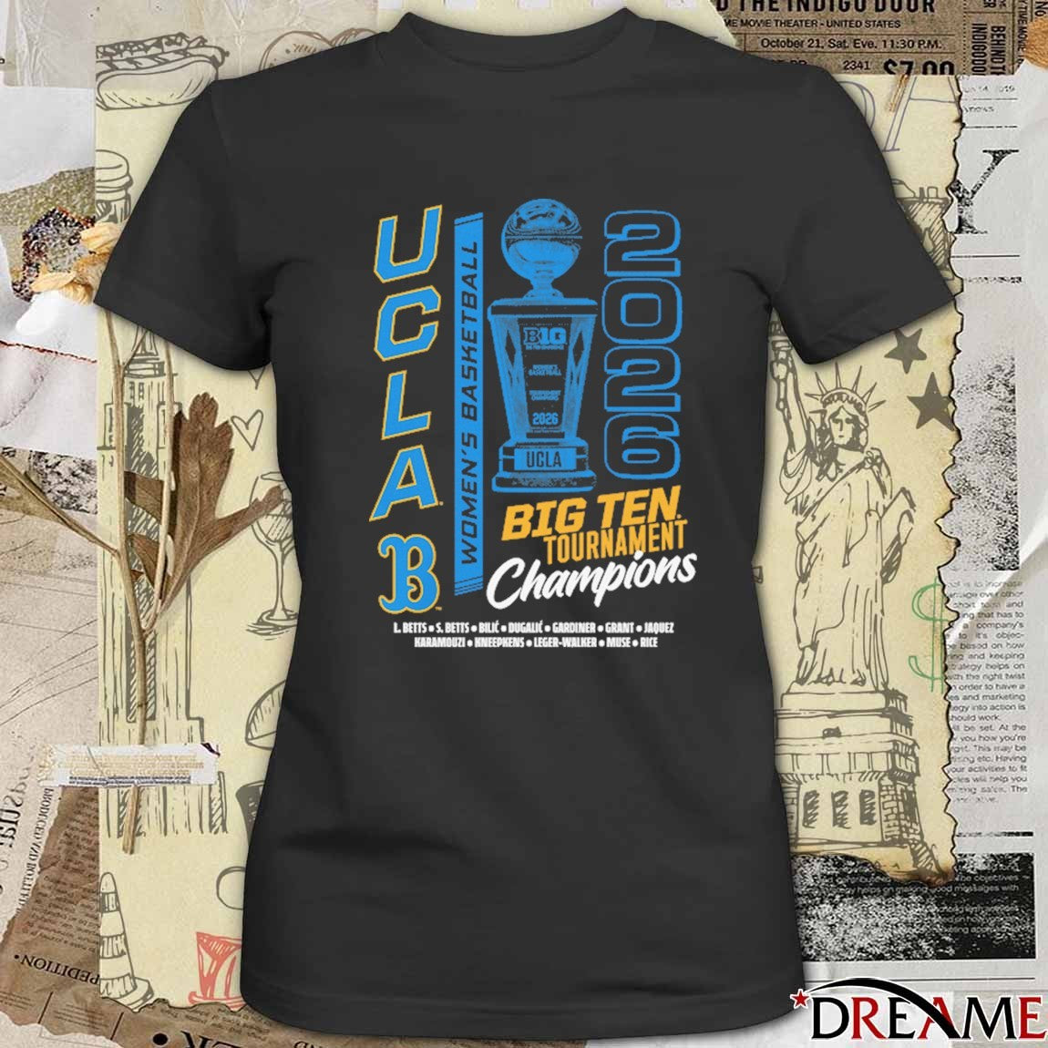 UCLA Bruins Women’s Basketball 2026 Big Ten Tournament Champions Trophy t-shirt