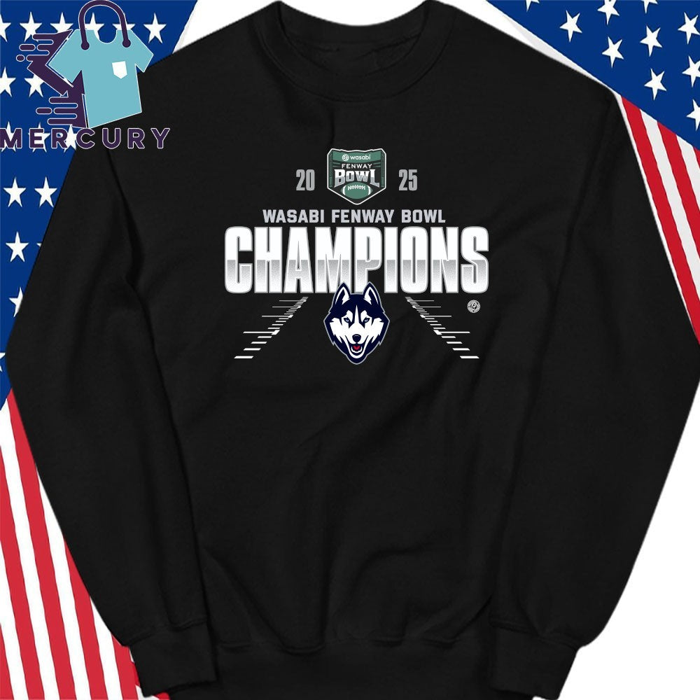 UConn Huskies 2025 Wasabi Fenway Bowl Champions Shirt