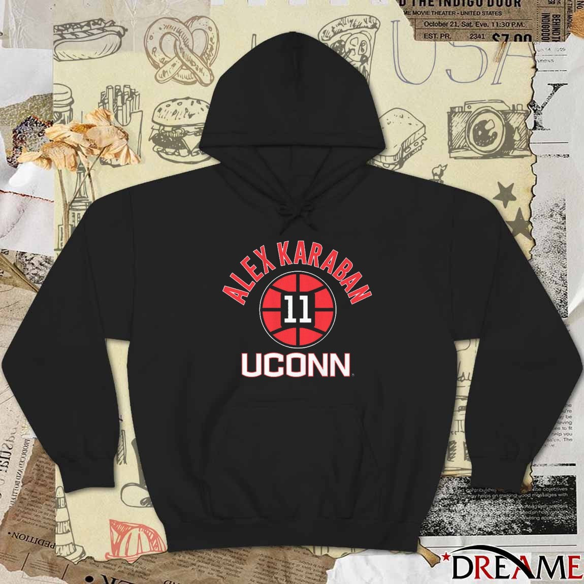 UConn Huskies Basketball Alex Karaban Name Number Ball 11 t-shirt