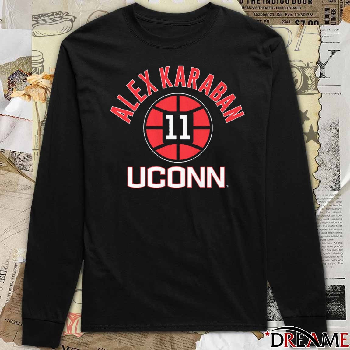 UConn Huskies Basketball Alex Karaban Name Number Ball 11 t-shirt