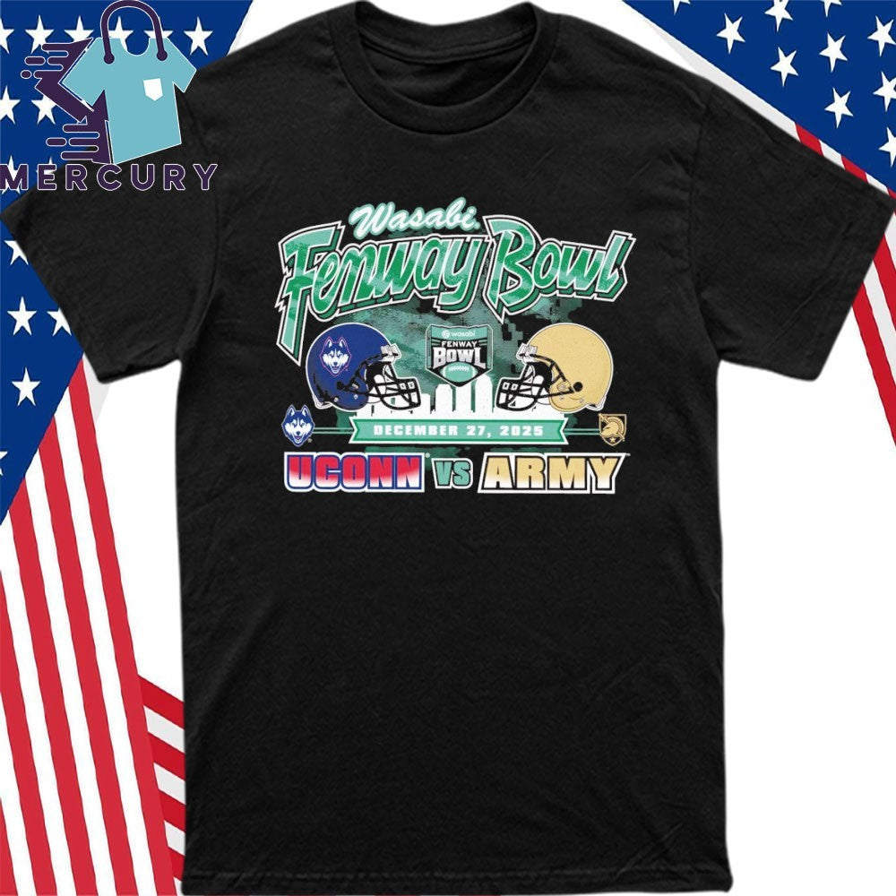 UConn Huskies Vs Army Black Knights 2025 Fenway Bowl Dueling Helmet Shirt
