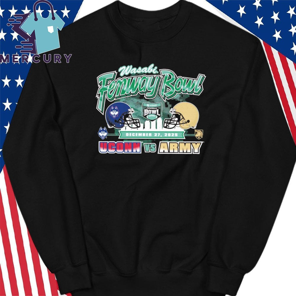 UConn Huskies Vs Army Black Knights 2025 Fenway Bowl Dueling Helmet Shirt