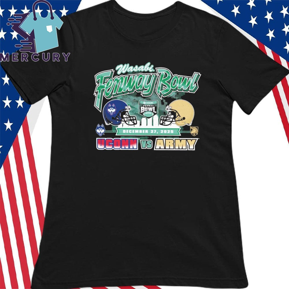 UConn Huskies Vs Army Black Knights 2025 Fenway Bowl Dueling Helmet Shirt