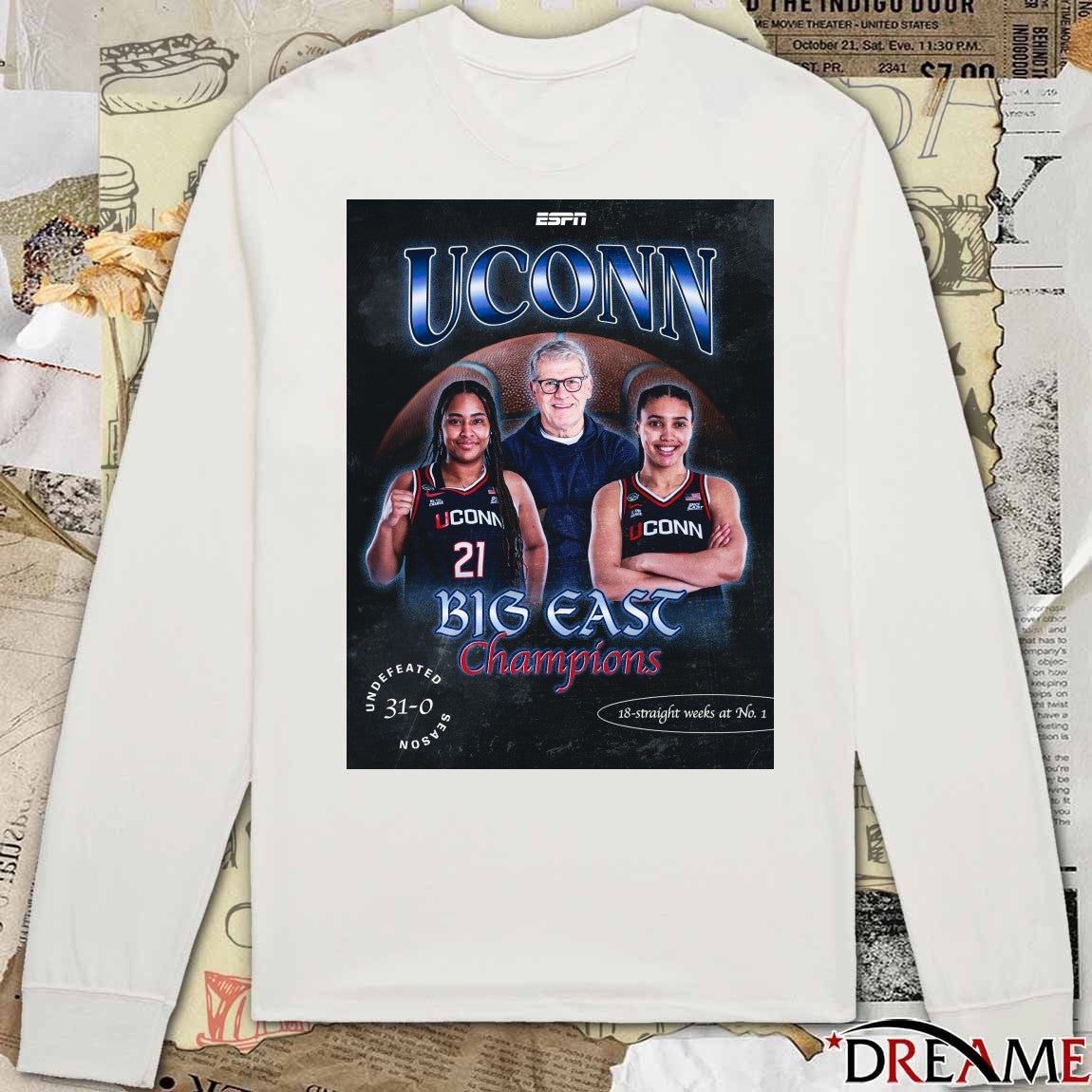 UConn Huskies Women’s Basketball 2026 Big East Champions 18-Straight Weeks At No 1 Poster t-shirt