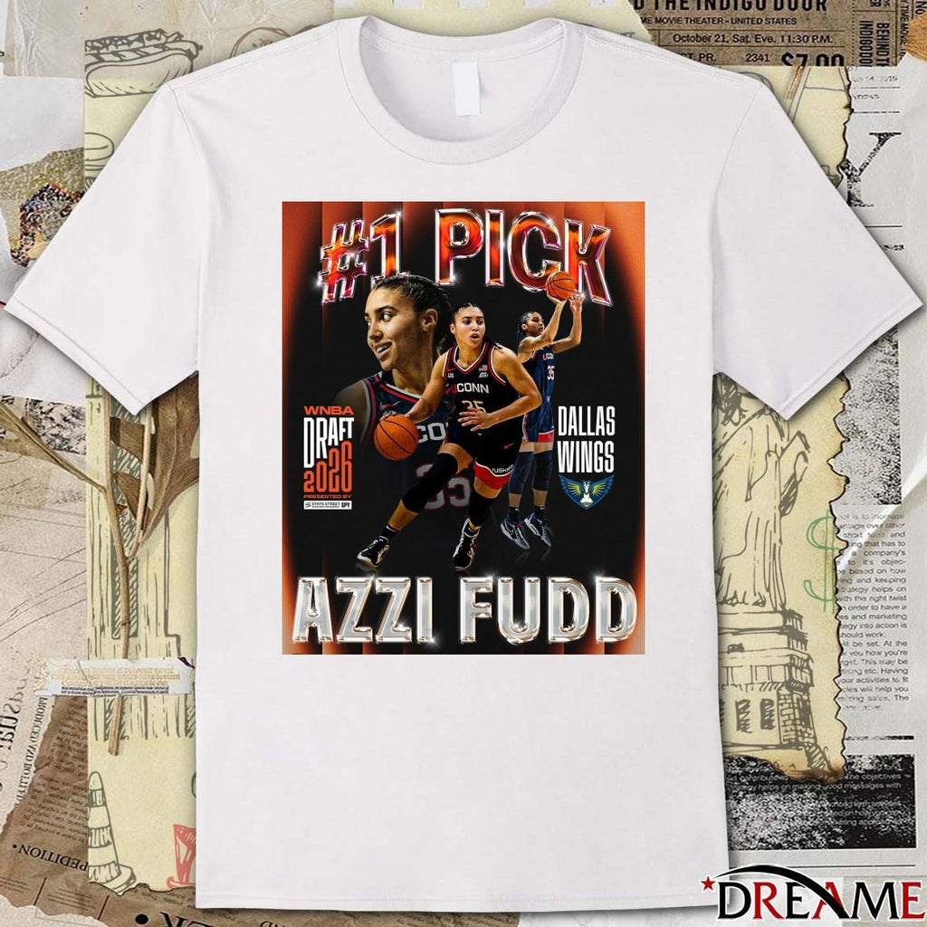 UConn Huskies basketball Azzi Fudd 2026 WNBA Draft by the Dallas Wings Poster t-shirt