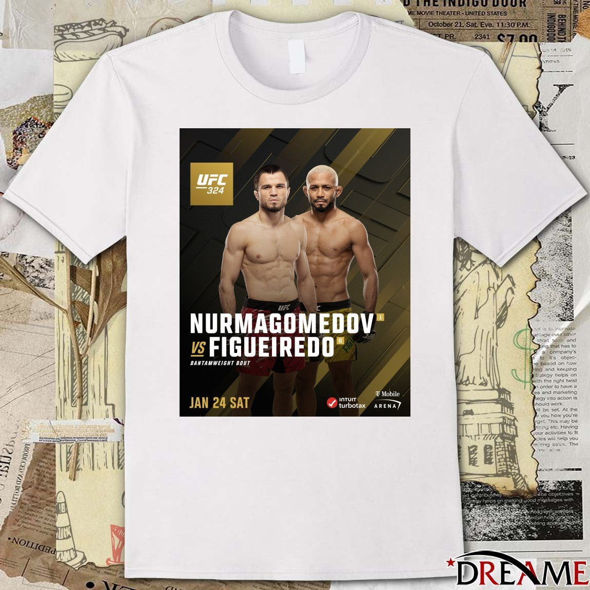 UFC 324 Umar Nurmagomedov Vs Deiveson Figueiredo January 24th 2026 T-Mobile Arena in Las Vegas Poster t-shirt