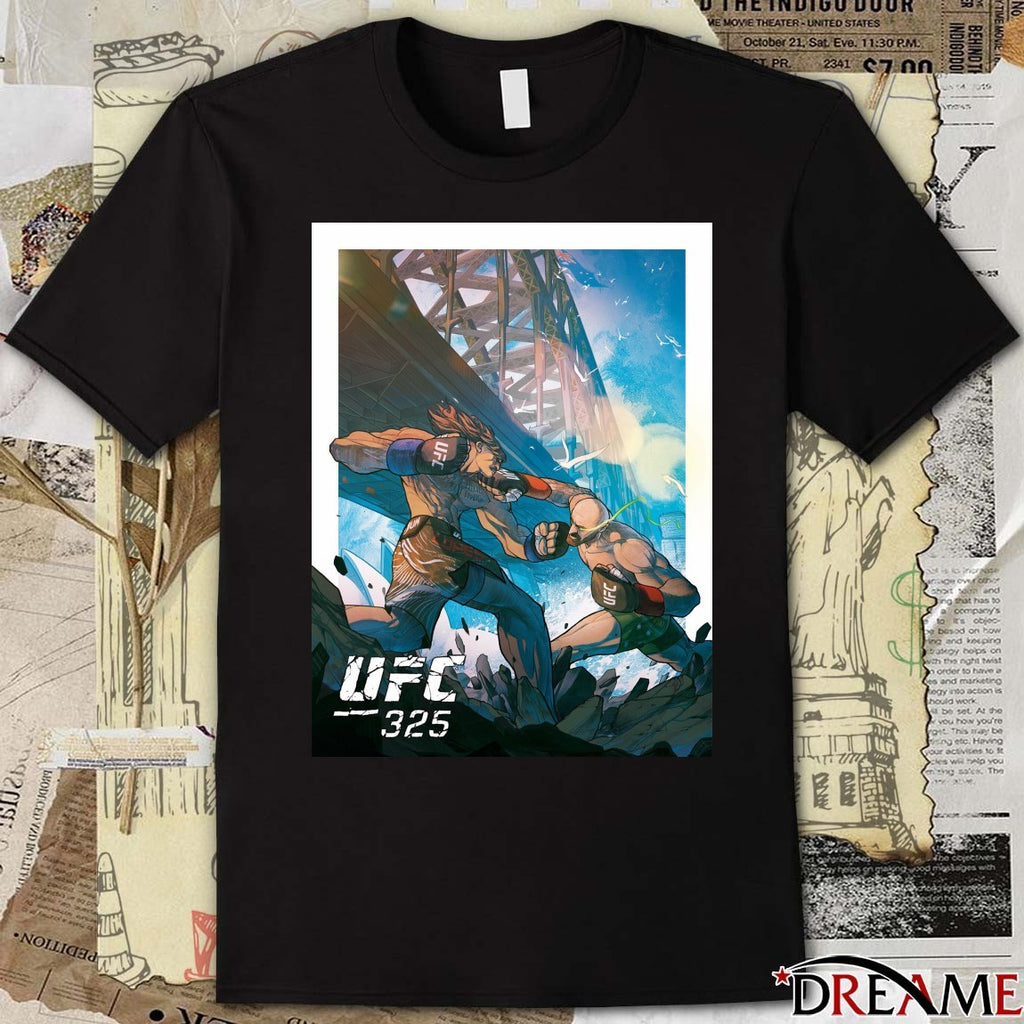 UFC 325 Volkanovski Vs Lopes 2 Artist Series Comic Style Art Poster t- shirt