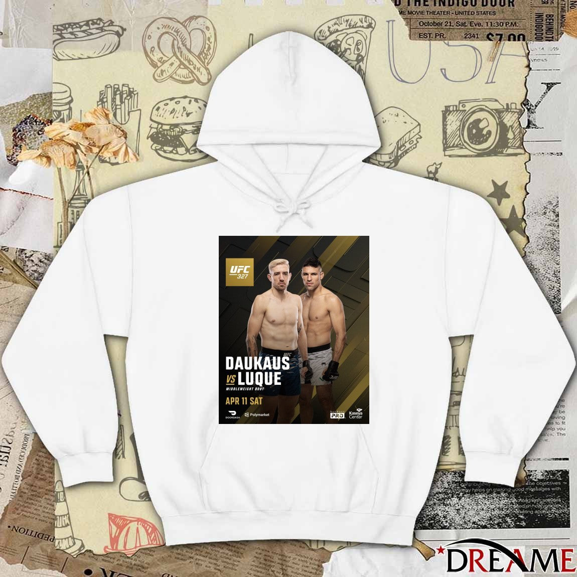 UFC 327 Daukaus Vs Luque April 11, 2026 Middleweight Bout in Miami, Florida Poster t-shirt