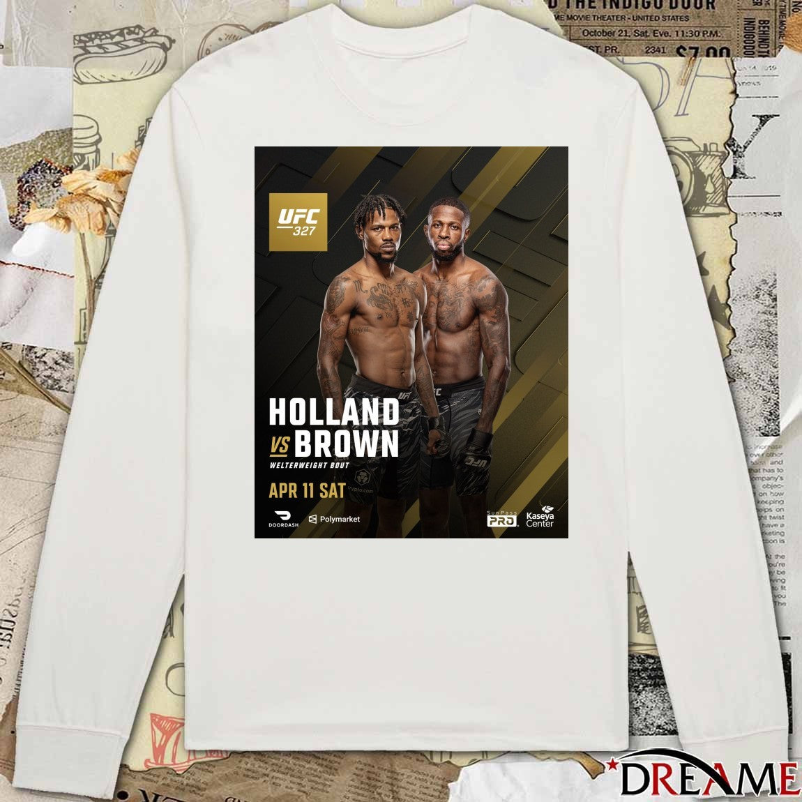 UFC 327 Holland Vs Brown Welterweight Bout April 11 2026 Poster t-shirt
