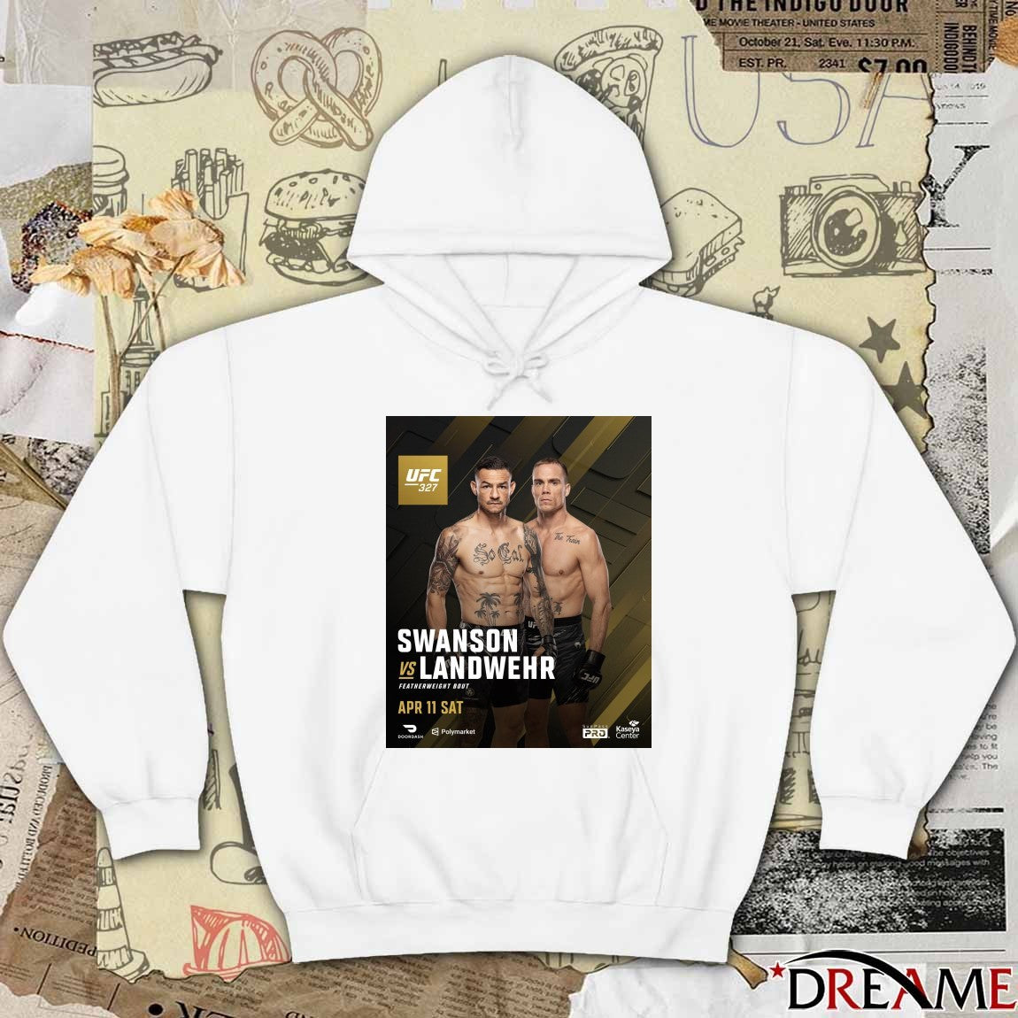UFC 327 Swanson Vs Landwehr Featherweight Bout April 11, 2026, at the Kaseya Center Poster t-shirt