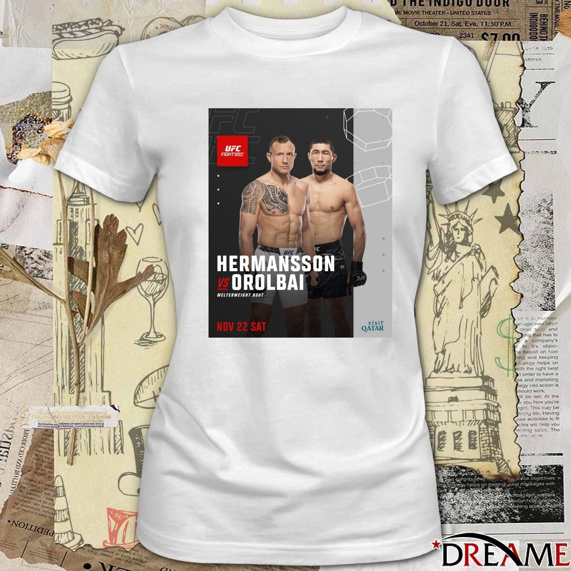 UFC Fight Night Hermansson Vs Orolbai Welterweight Bout November 22 2025 Poster t-shirt