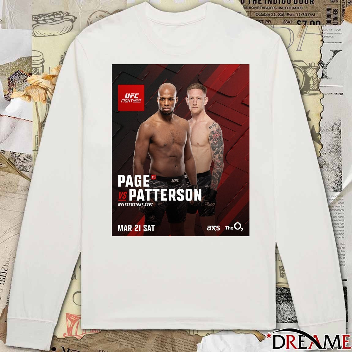 UFC Fight Night Page Vs Patterson Welterweight Bout March 21 2026 Poster t-shirt