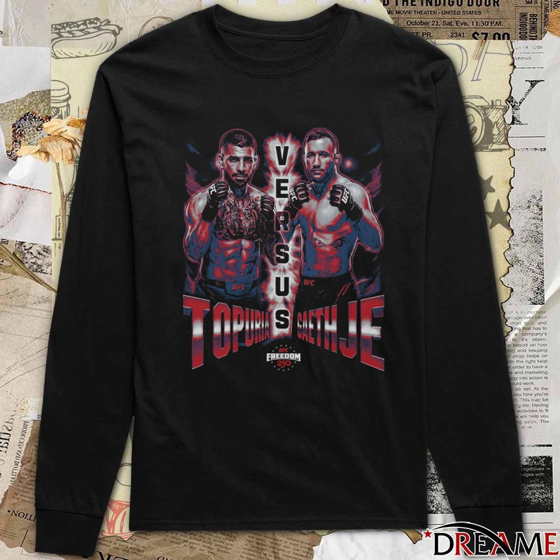 UFC Freedom 250 Ilia Topuria Vs. Justin Gaethje Matchup t-shirt