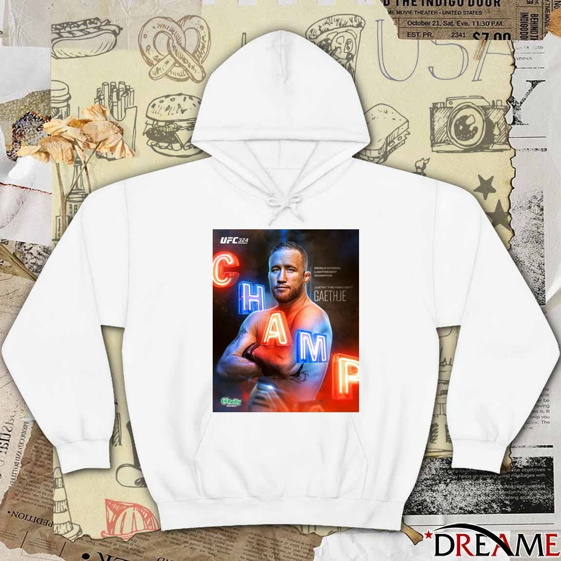 UFC Justin The Highlight Gaethje World Interim Lightweight Champion Poster t-shirt