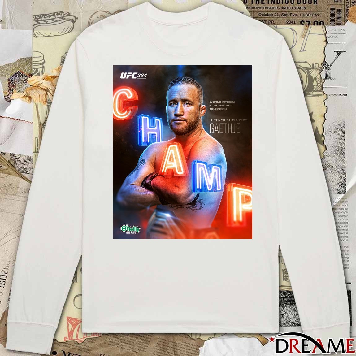 UFC Justin The Highlight Gaethje World Interim Lightweight Champion Poster t-shirt
