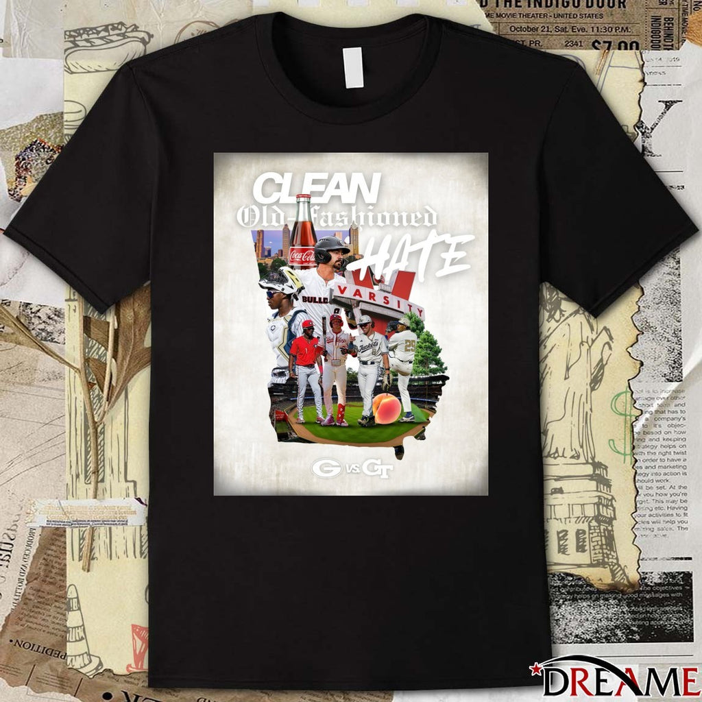 UGA Bulldogs Vs GT Yellow Jackets Clean, Old-Fashioned Hate Poster t-shirt