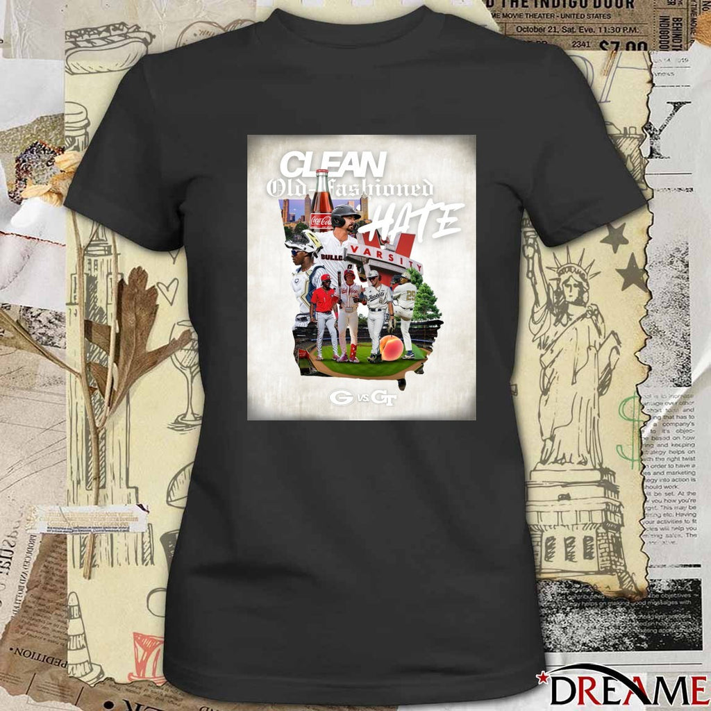 UGA Bulldogs Vs GT Yellow Jackets Clean, Old-Fashioned Hate Poster t-shirt