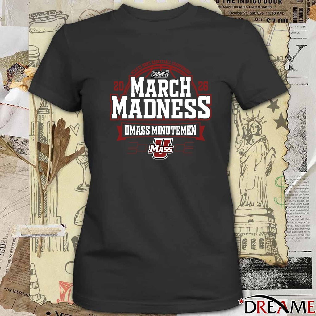 UMass Minutemen 2026 NCAA DI Men’s Basketball Championship March Madness Bound t-shirt