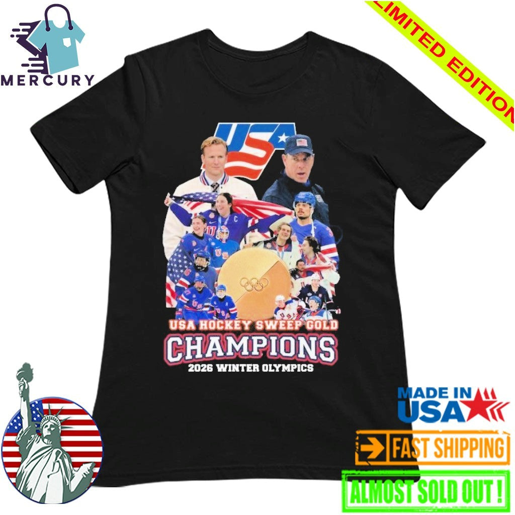 USA Hockey Sweep Gold Champions 2026 Winter Olympics Shirt