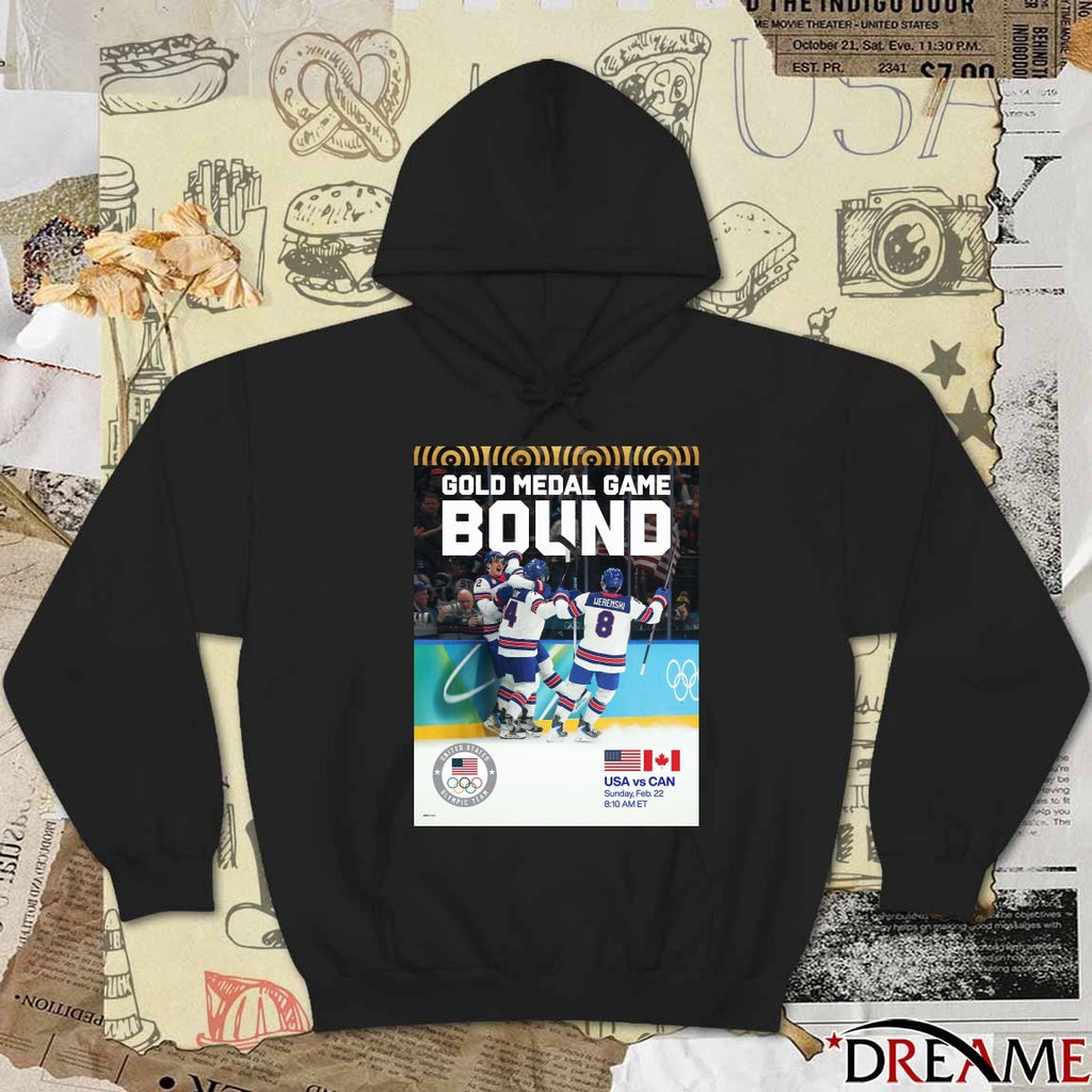USA Vs. Canada Gold-medal Game Sunday Feb 22 2026 Winter Olympics t-shirt