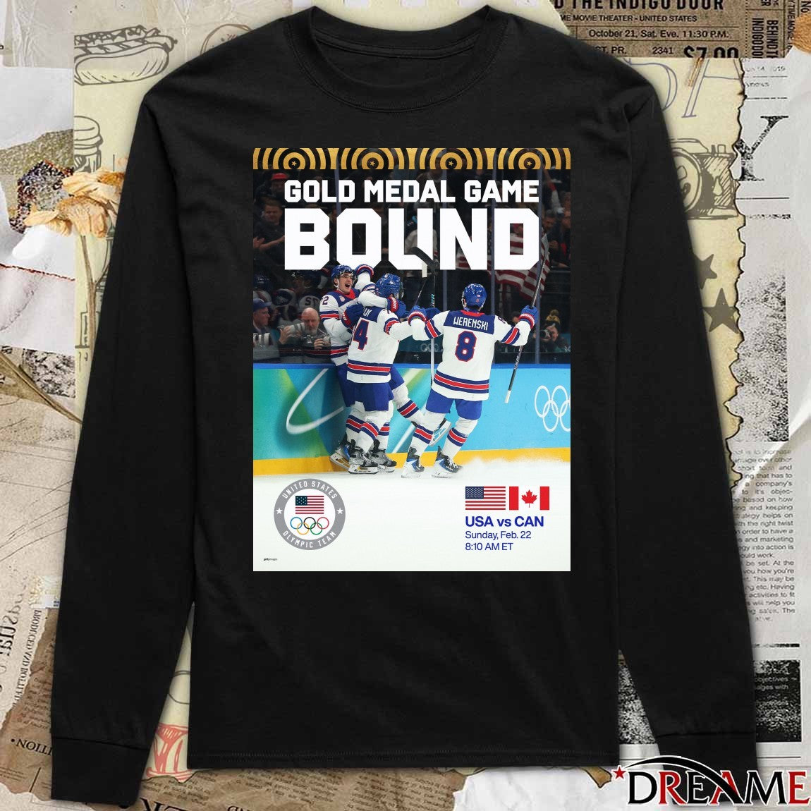USA Vs. Canada Gold-medal Game Sunday Feb 22 2026 Winter Olympics t-shirt
