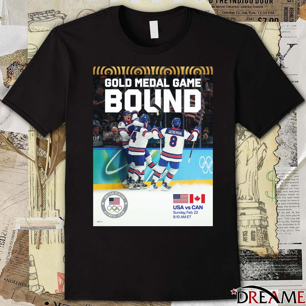 USA Vs. Canada Gold-medal Game Sunday Feb 22 2026 Winter Olympics t-shirt
