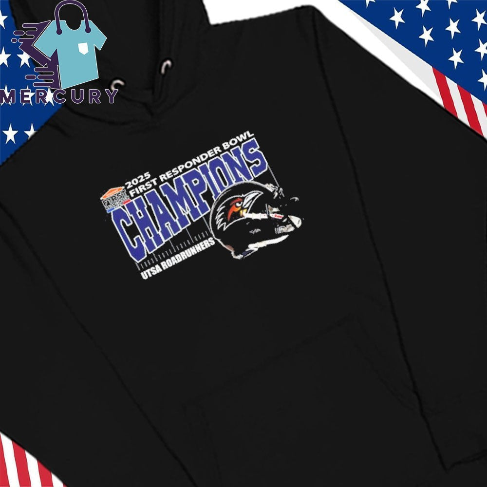 UTSA Roadrunners Football First Responder Bowl Champions 2025 Helmet Shirt