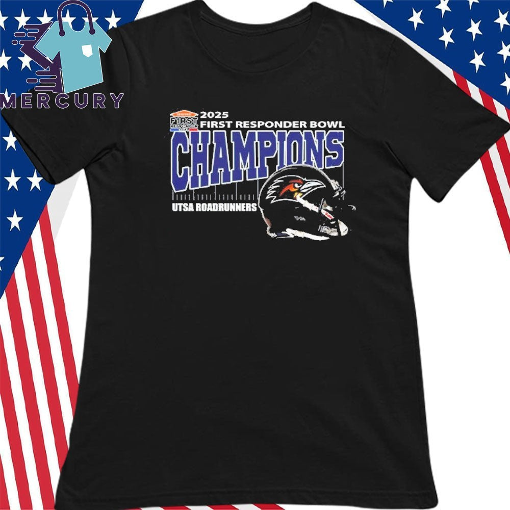 UTSA Roadrunners Football First Responder Bowl Champions 2025 Helmet Shirt